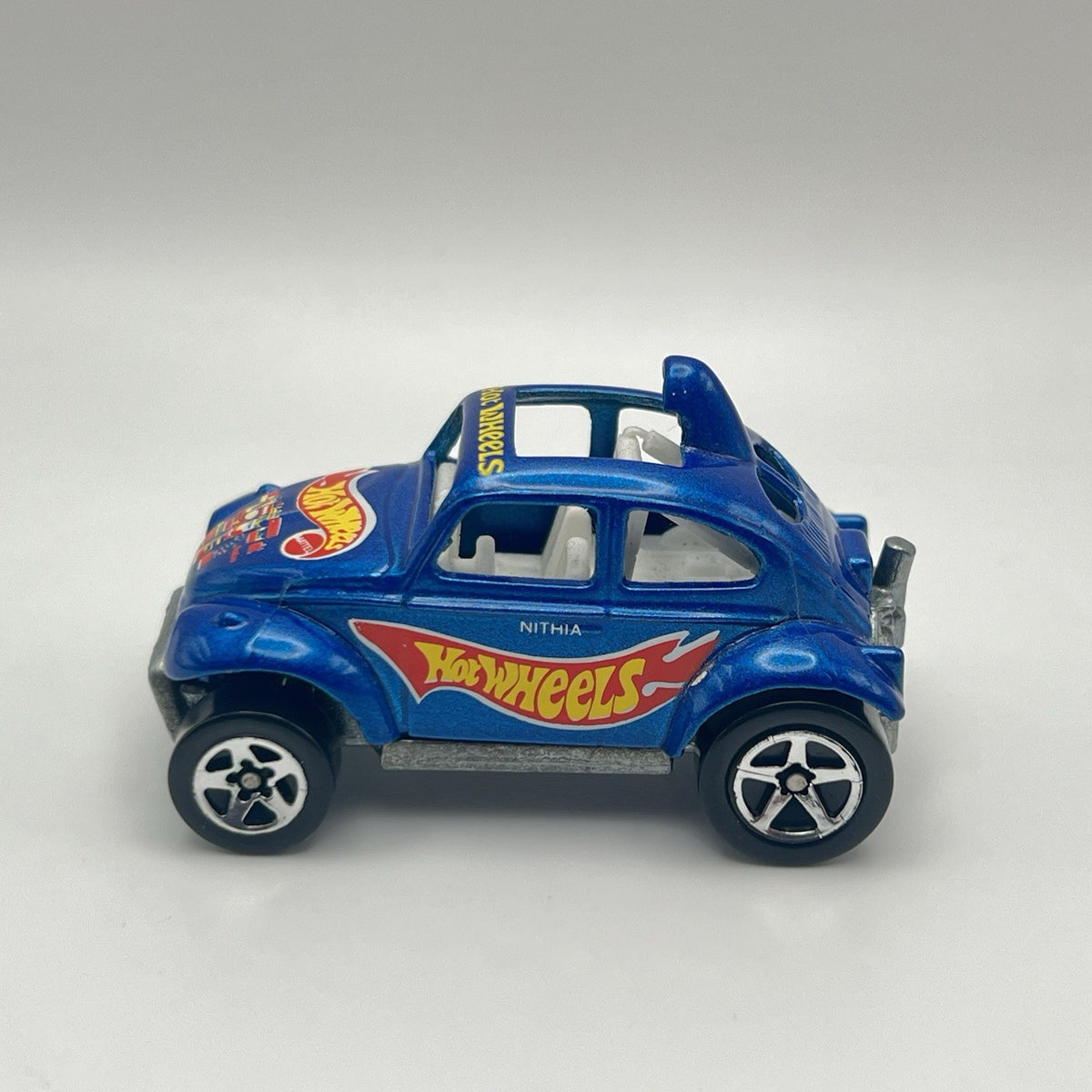 Vintage Hot Wheels VW Baja Bug Race Car 1983 Blue With White Interior Loose