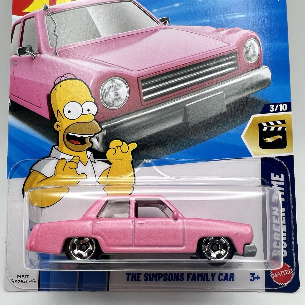 Hot Wheels The Simpson Family Car Pink Screen Time 108/250 New