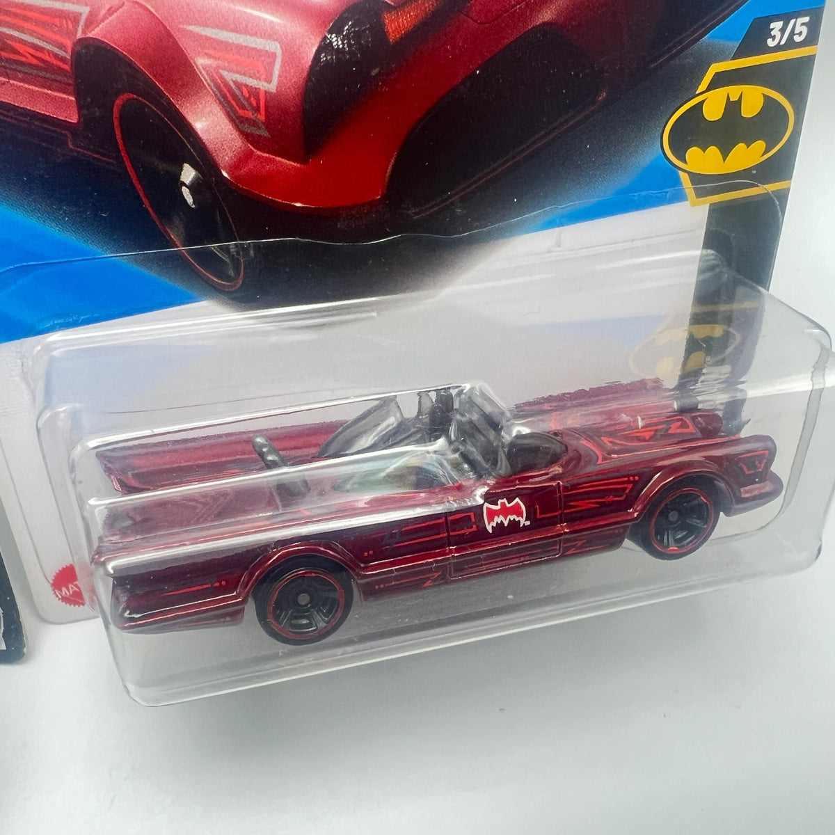 HOT WHEELS TV SERIES BATMOBILE LOT OF 2 RED & GREY BATMAN 3/5 103/250 1:64
