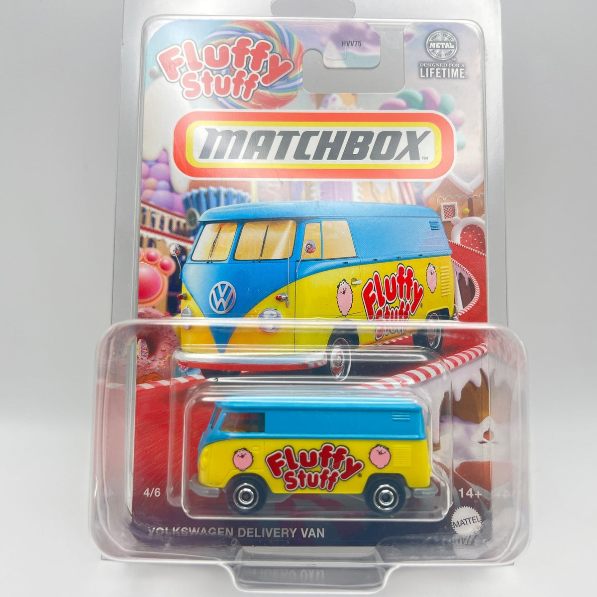 Matchbox Volkswagen Delivery Van Fluffy Stuff 4/6 Yellow Blue The Vault