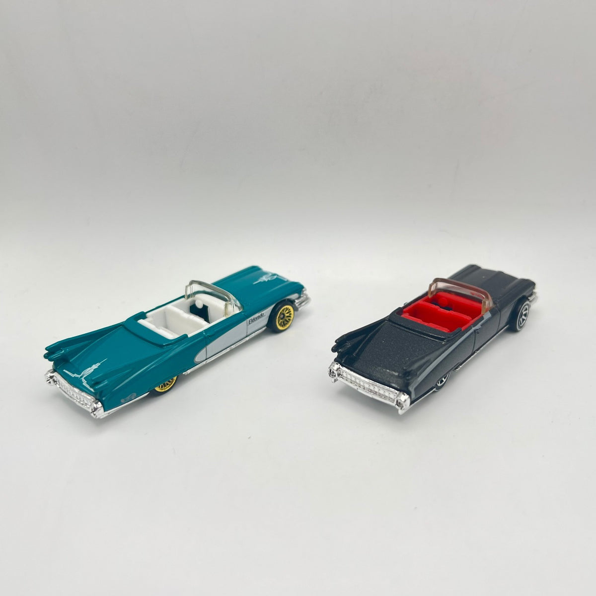 Hot Wheels Lot of 2 '59 Cadillac Eldorado Convertible Teal Black LOOSE