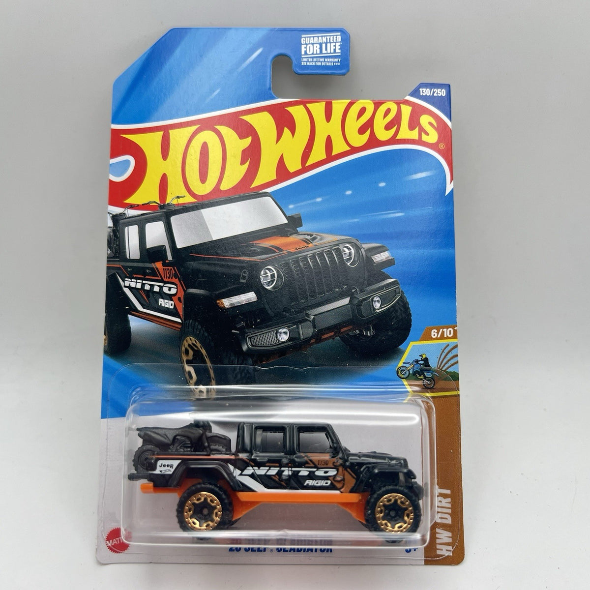 2025 Hot Wheels HW Dirt 6/10 Black Nitto Rigid ‘20 Jeep Gladiator #130 Truck