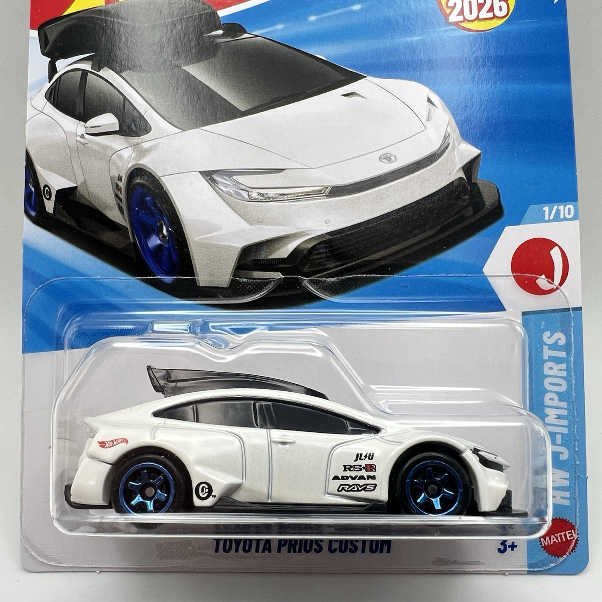 Hot Wheels TOYOTA PRIUS CUSTOM, White, HW J-Imports, Tinted Windows **NEW 2026