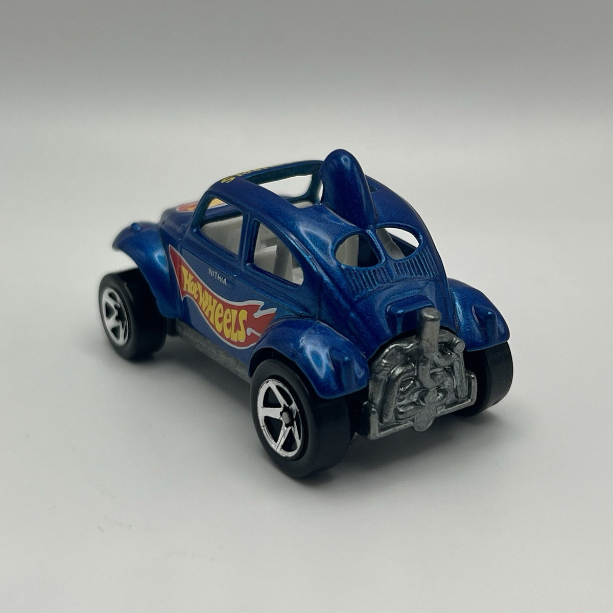 Vintage Hot Wheels VW Baja Bug Race Car 1983 Blue With White Interior Loose