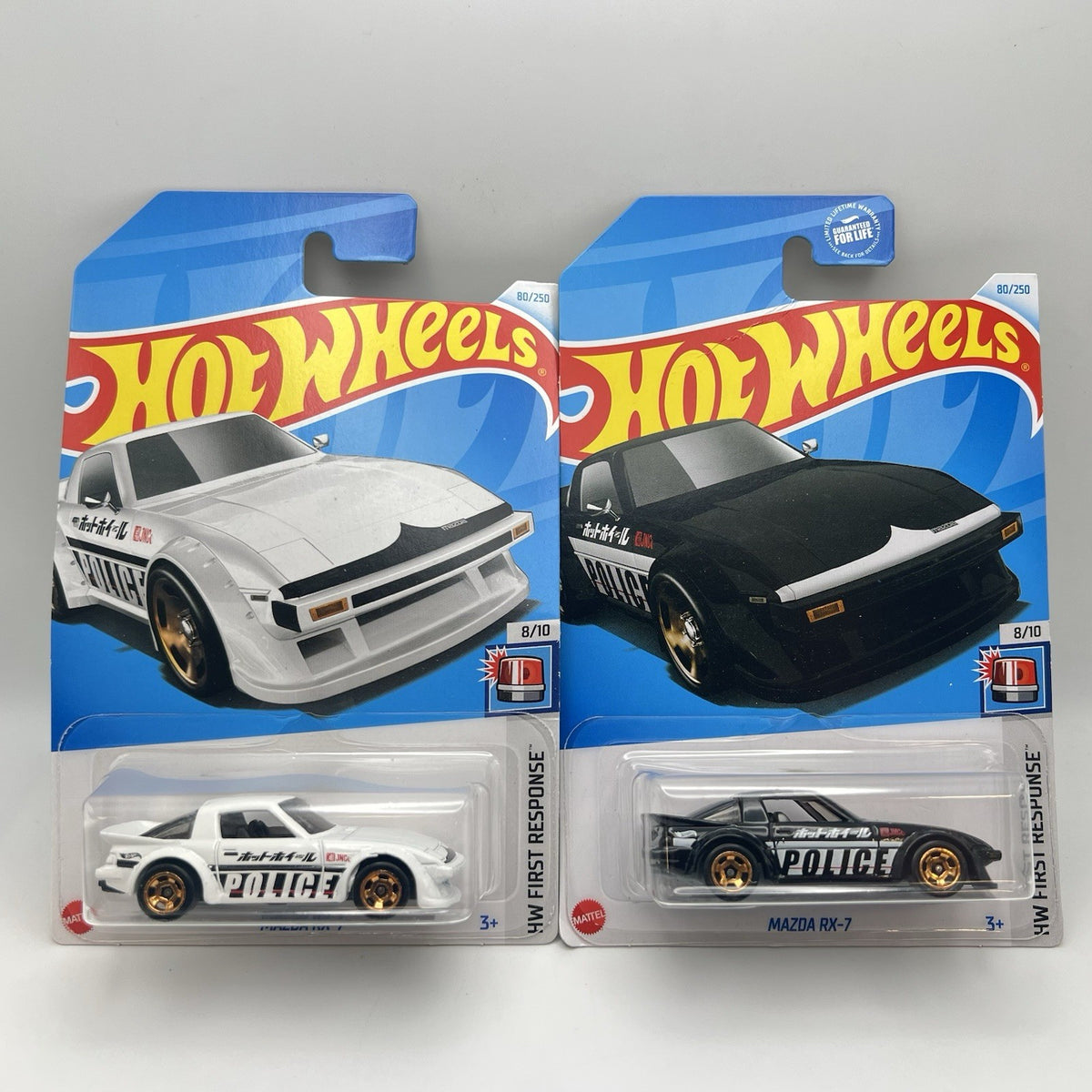 2024 Hot Wheels Police Mazda RX-7 Lot Of 2 Black And White