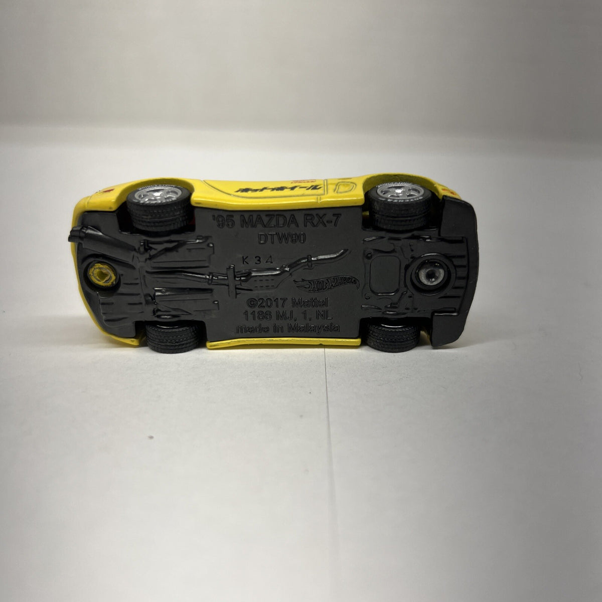2018 Hot Wheels '95 Mazda RX-7 Yellow Nightburnerz Custom With Real Riders