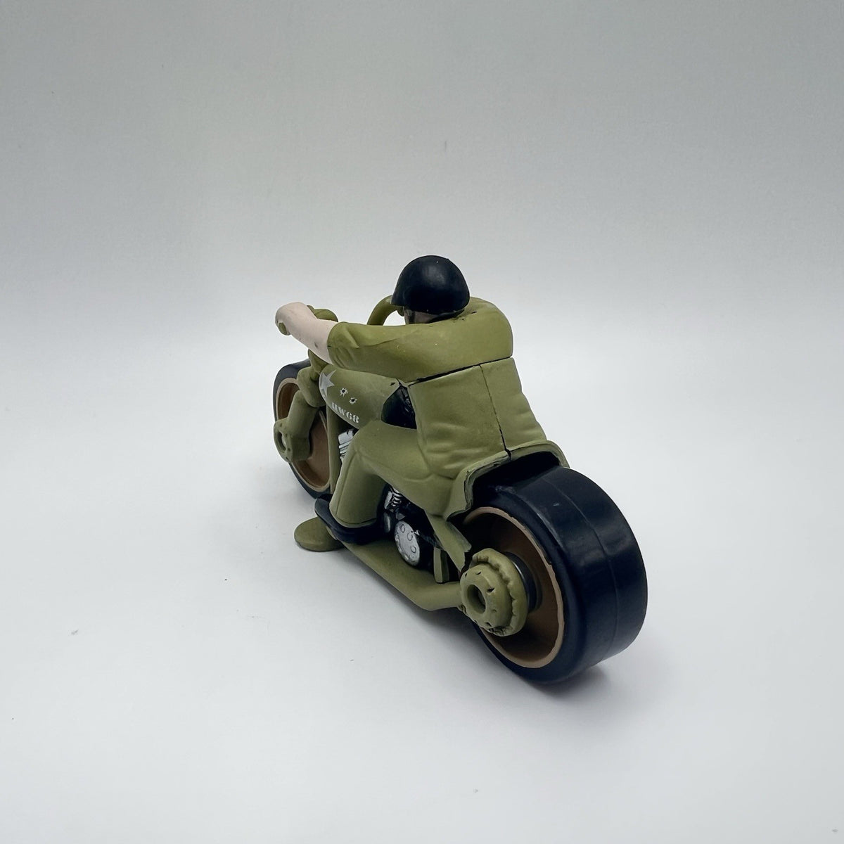 Hot Wheels 2008 Diecast Rodzilla Olive Green US Army Military Motorcycle Rare VG