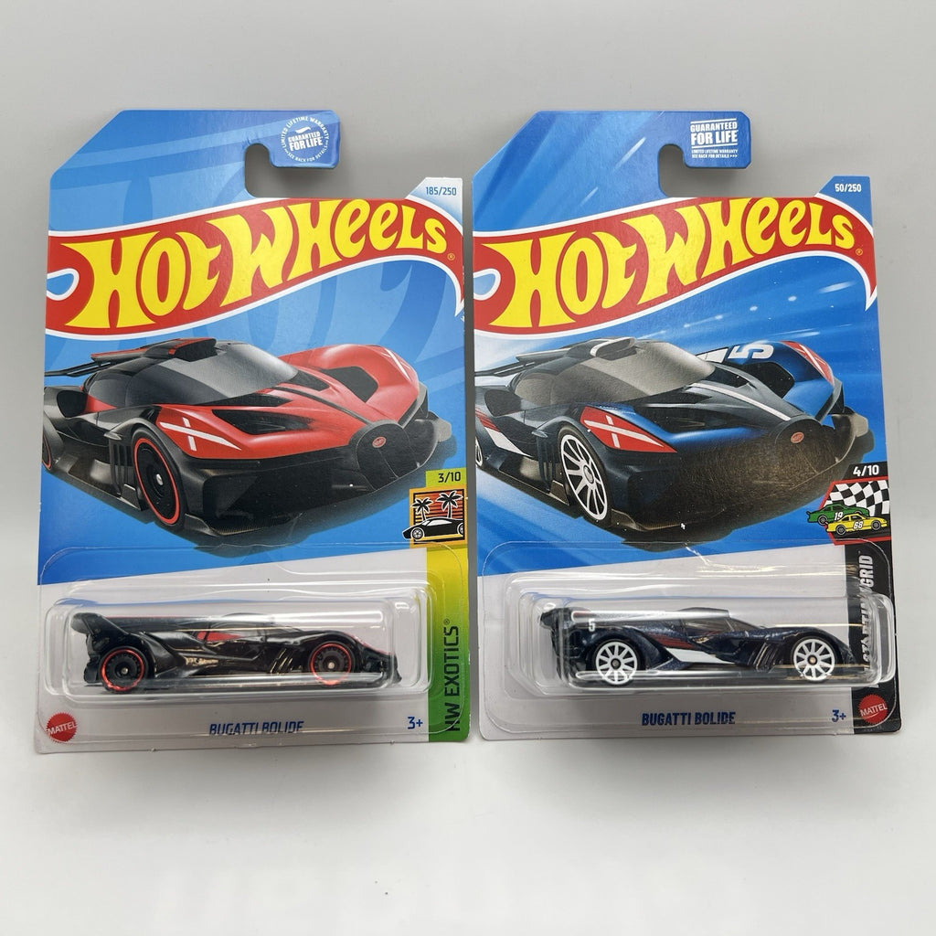 (Set Of 2) Hot Wheels Bugatti Bolide - Red And Blue