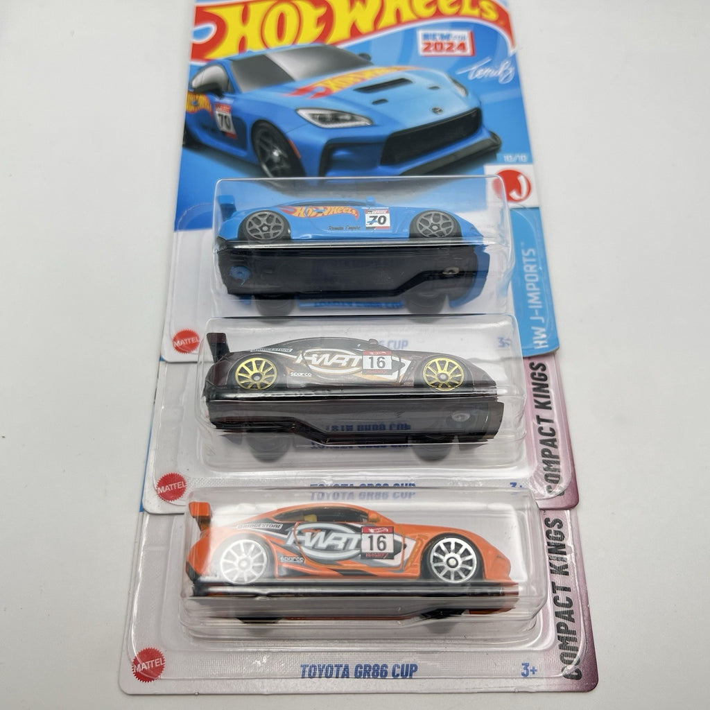 LOT OF 3 - 2024 & 2025 HOT WHEELS TOYOTA GR86 CUP HW J-IMPORTS COMPACT KINGS