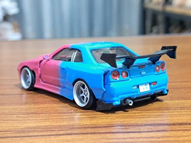 FatBoi Style Wide Body Kit for Hot Wheels Nissan Skyline GTR34 - Resin
