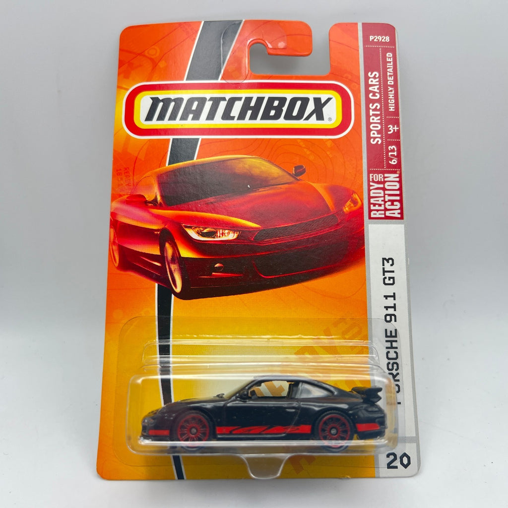 Matchbox Porsche 911 GT3 Black #20 Sports Cars 6/13 Ready for Action 1:64