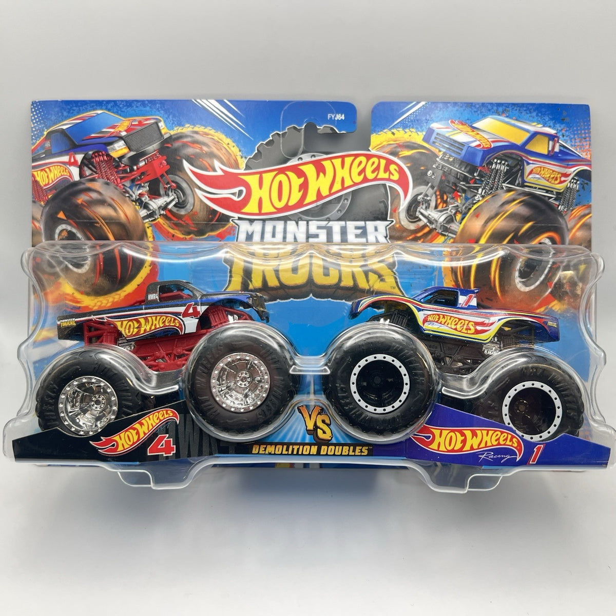 Hot Wheels Demo Doubles Hot Wheels 4/Racing 1 Monster Truck 1/64