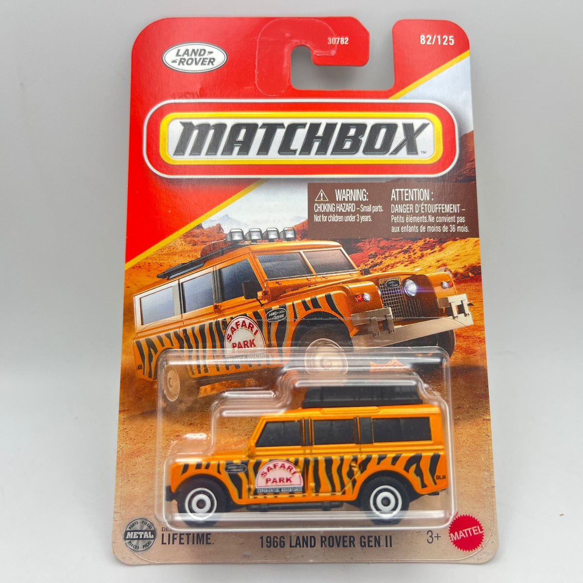 Matchbox 1966 Land Rover Gen II Orange Safari Park 82/125 1:64 Diecast