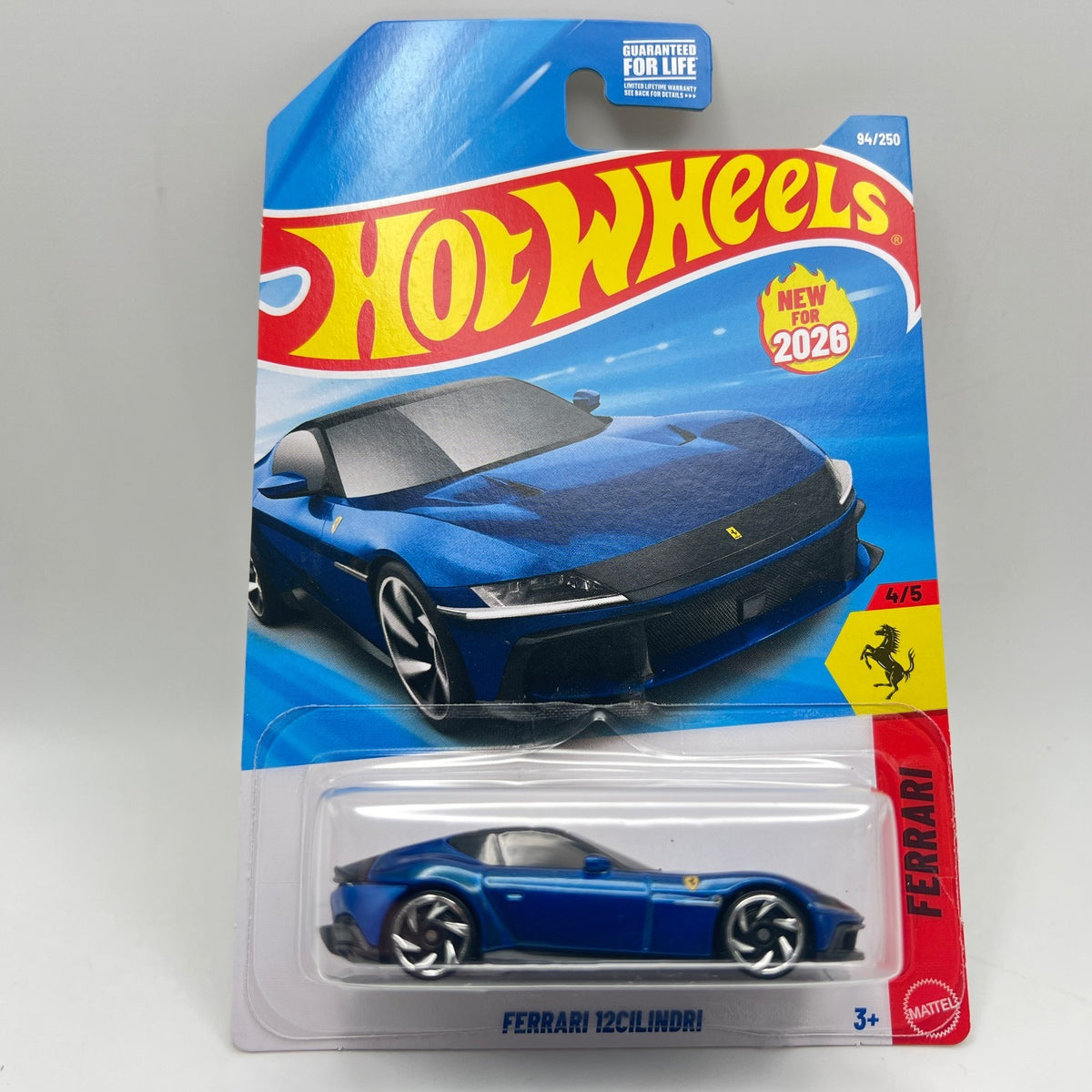Hot Wheels Ferrari 12Cilindri Blue 94/250 Ferrari 4/5 2026 Mainline 1:64 Diecast