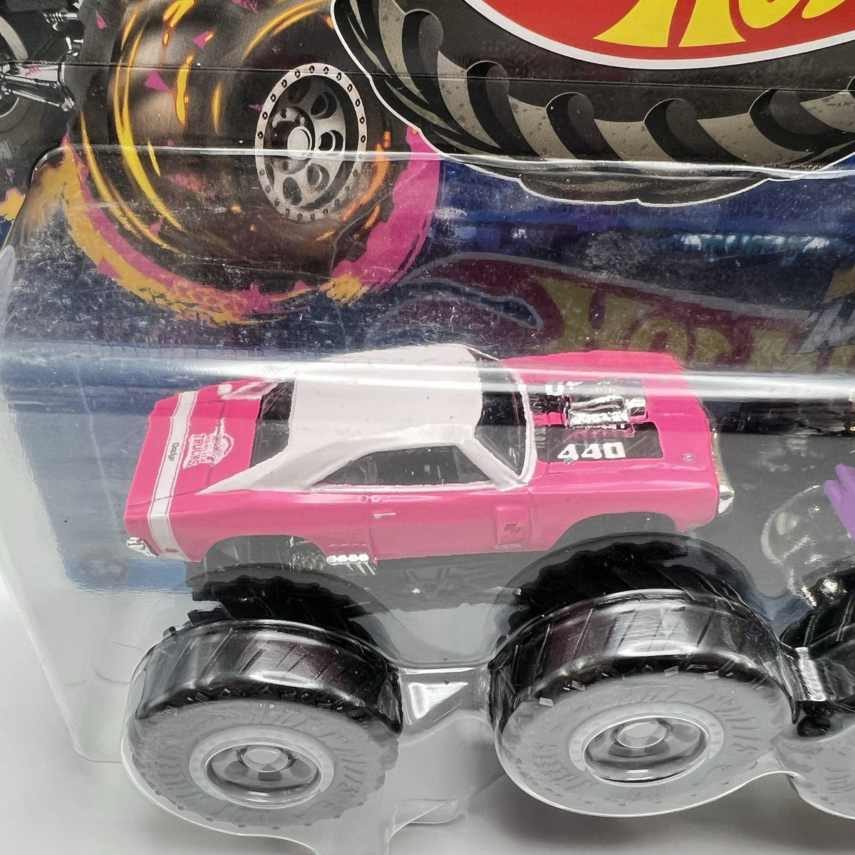 2025 HOT WHEELS MONSTER TRUCKS Pink Dodge Charger VS Rodger Dodger