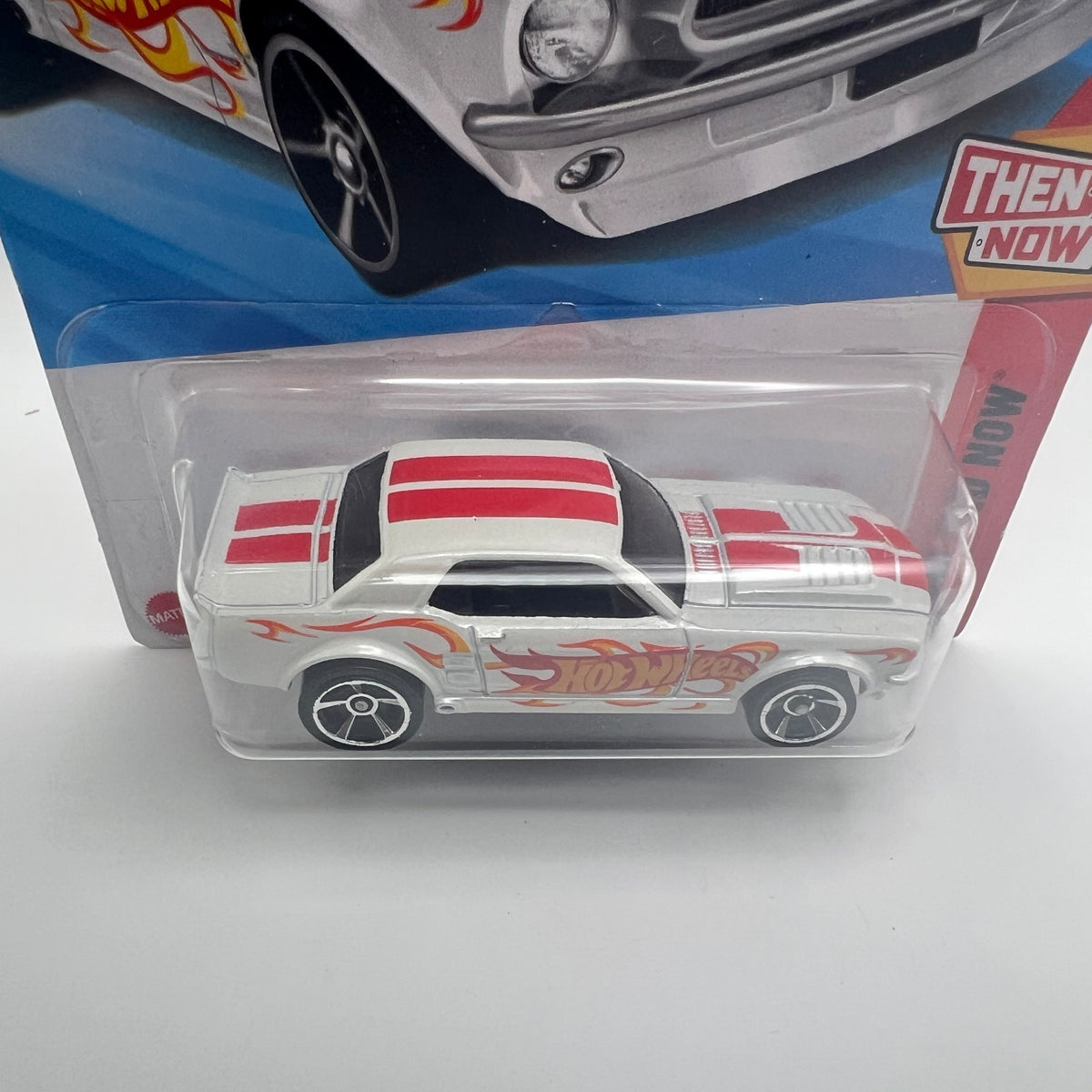 Hot Wheels 67 Ford Mustang Coupe White Flames Then And Now 1/10 121/250 2025