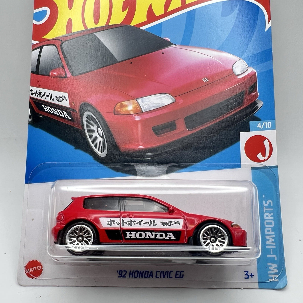HOT WHEELS 2024 '92 HONDA CIVIC EG RED 95/250 HTC43 HW J-IMPORTS ASADA DESIGN