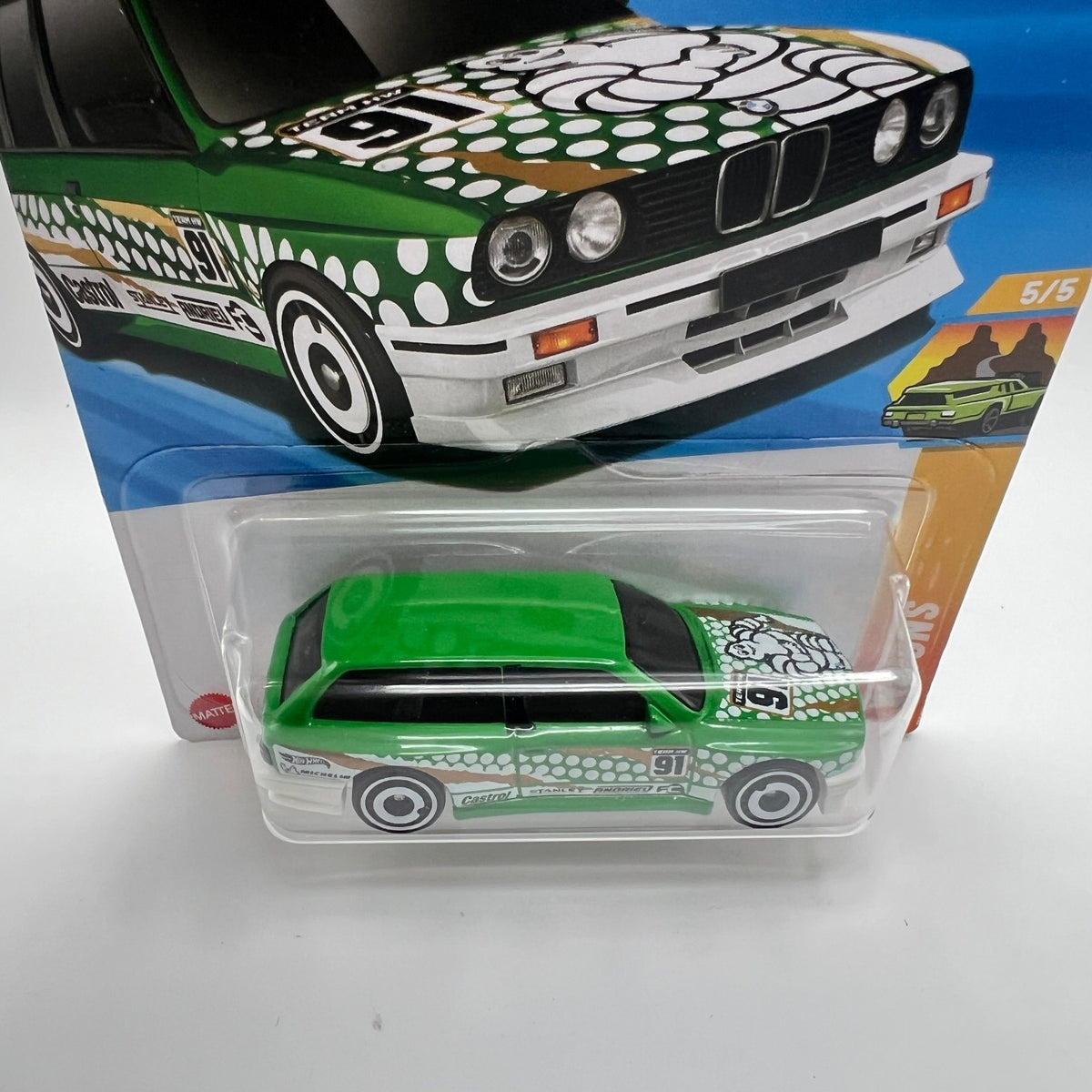 Hot Wheels BMW M3 Wagon 245/250 Wagons 5/5 Green Castrol French Card