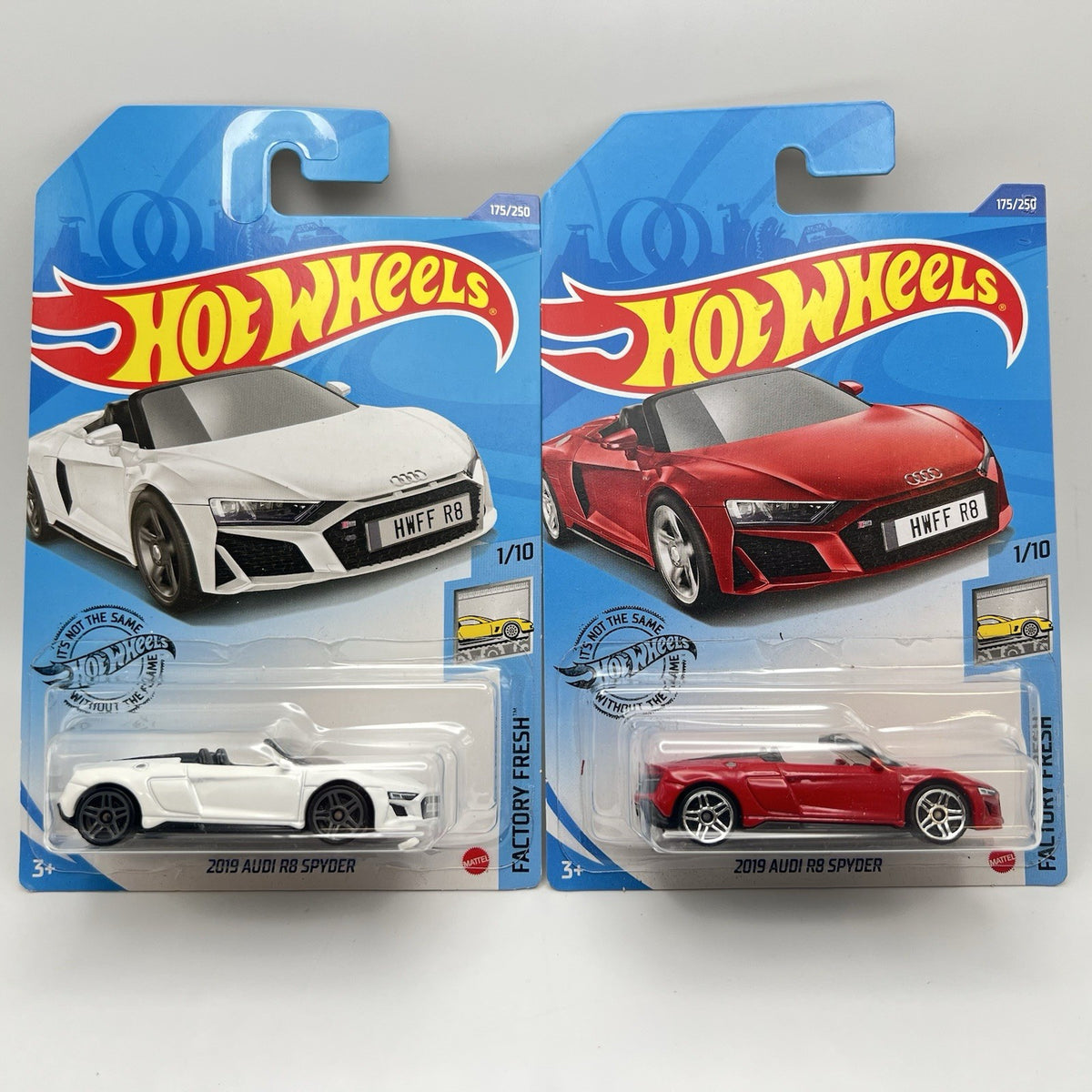 Hot Wheels 2019 Audi R8 Spyder #175 White And Red  Lot of 2