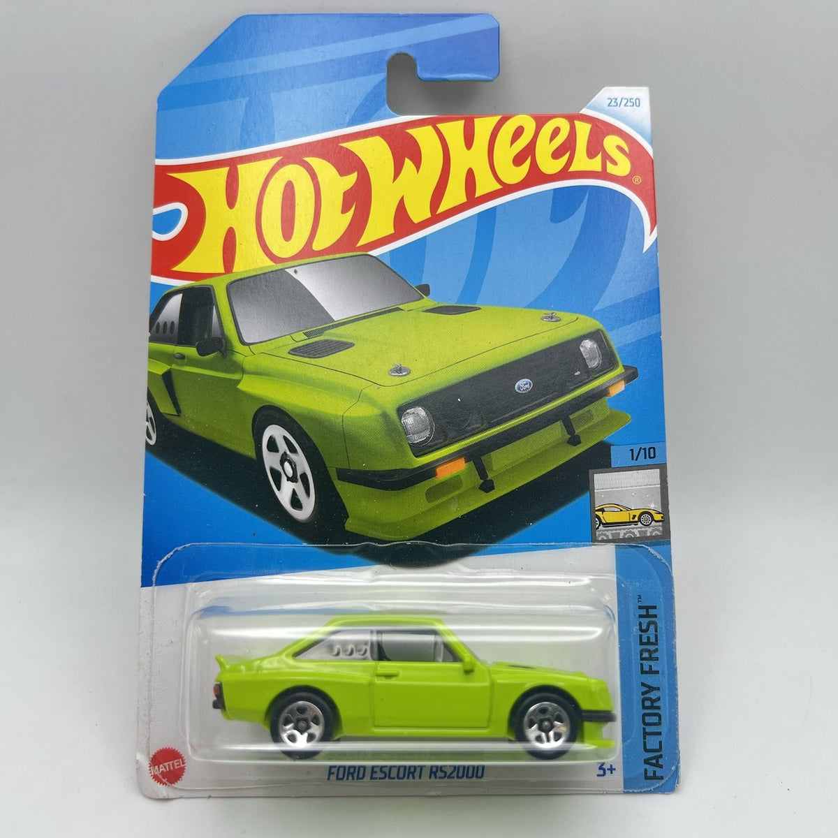 2024 Hot Wheels Factory Fresh 1/10 Lime Green Ford Escort RS2000 #23 1:64 Scale