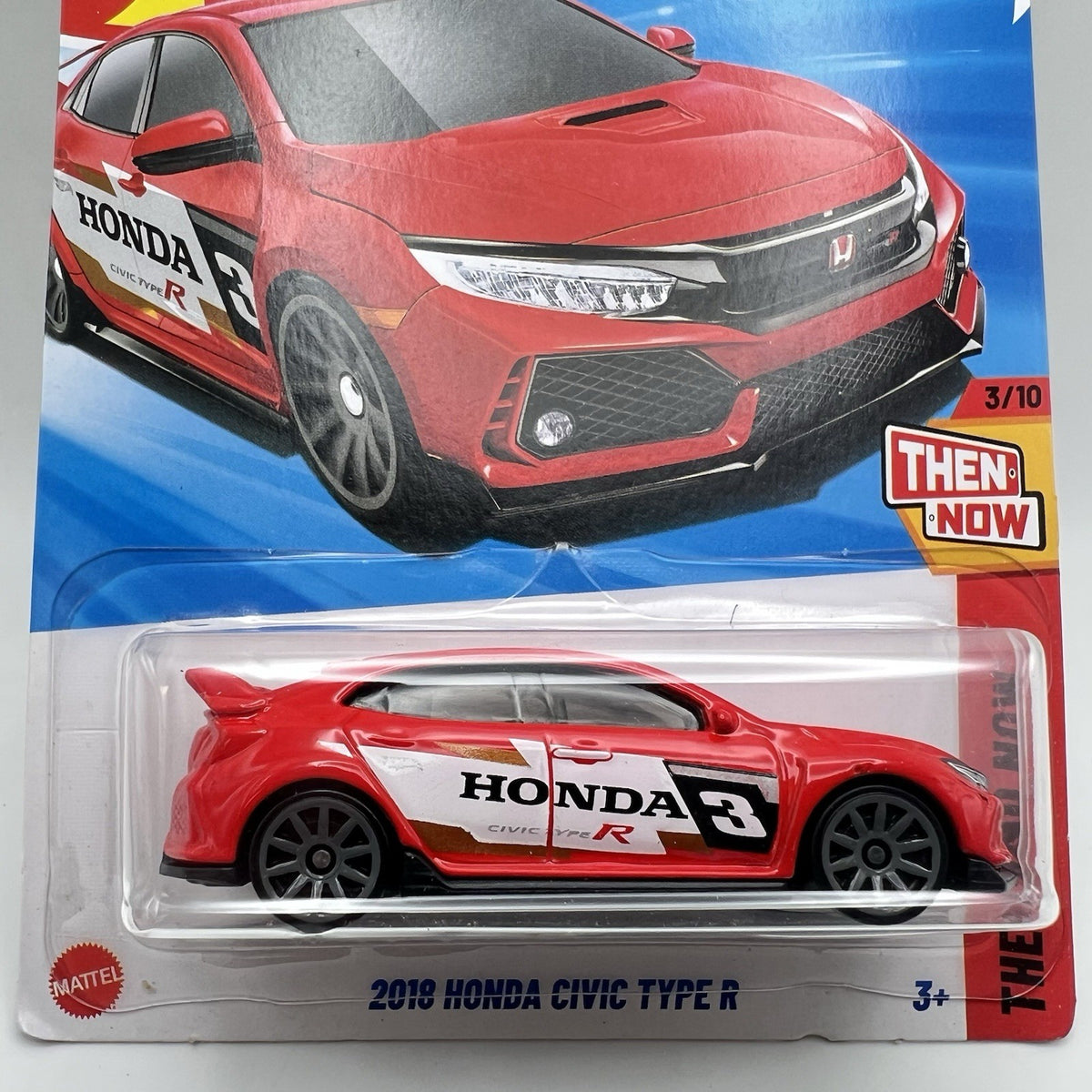2025 Hot Wheels Red 2018 Honda Civic Type R 123/250 Then And Now 3/10