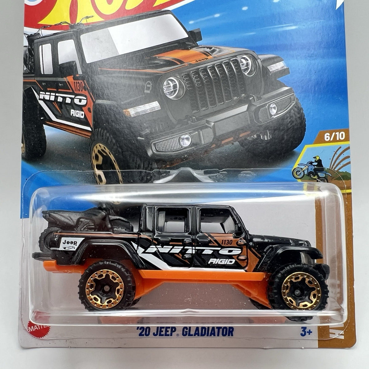 2025 Hot Wheels HW Dirt 6/10 Black Nitto Rigid ‘20 Jeep Gladiator #130 Truck
