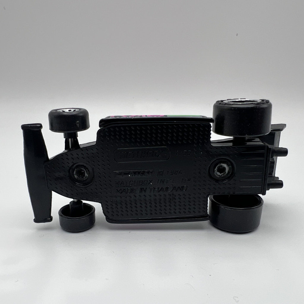 Vintage 1984 Matchbox Diecast 1/55 Black Neon RAD Racing Team F1 Racer Car NrMnt