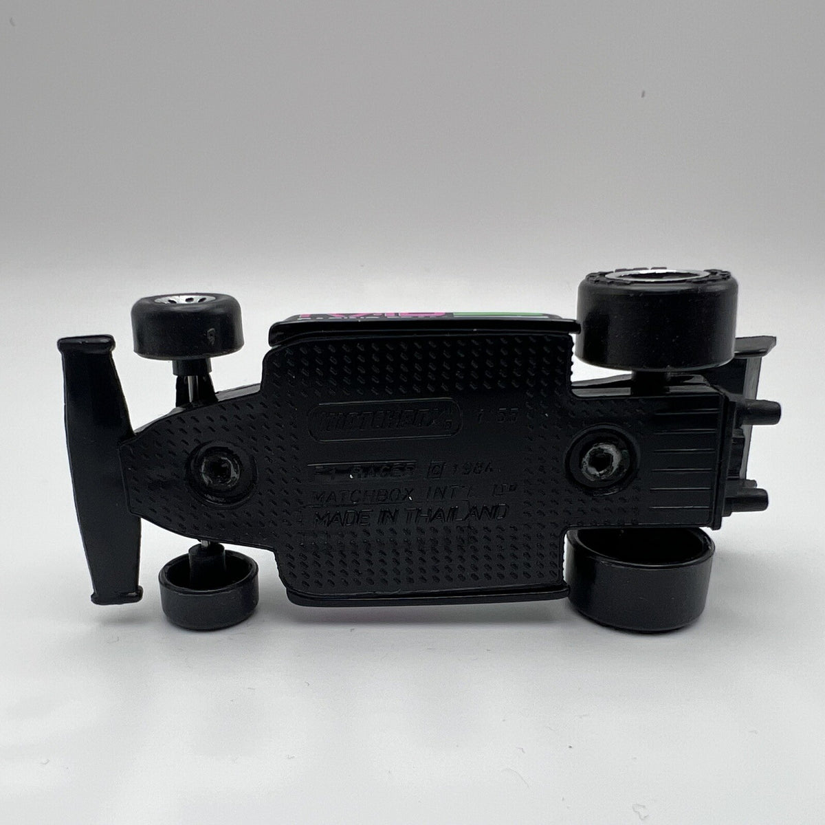 Vintage 1984 Matchbox Diecast 1/55 Black Neon RAD Racing Team F1 Racer Car NrMnt
