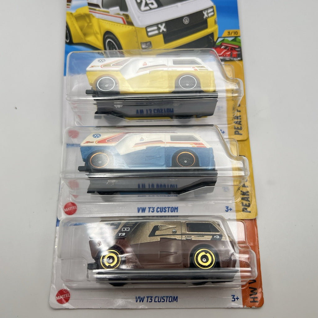 LOT OF 3 - 2024 & 2025 HOT WHEELS VOLKSWAGEN VW T3 CUSTOM COLOR VARIANTS