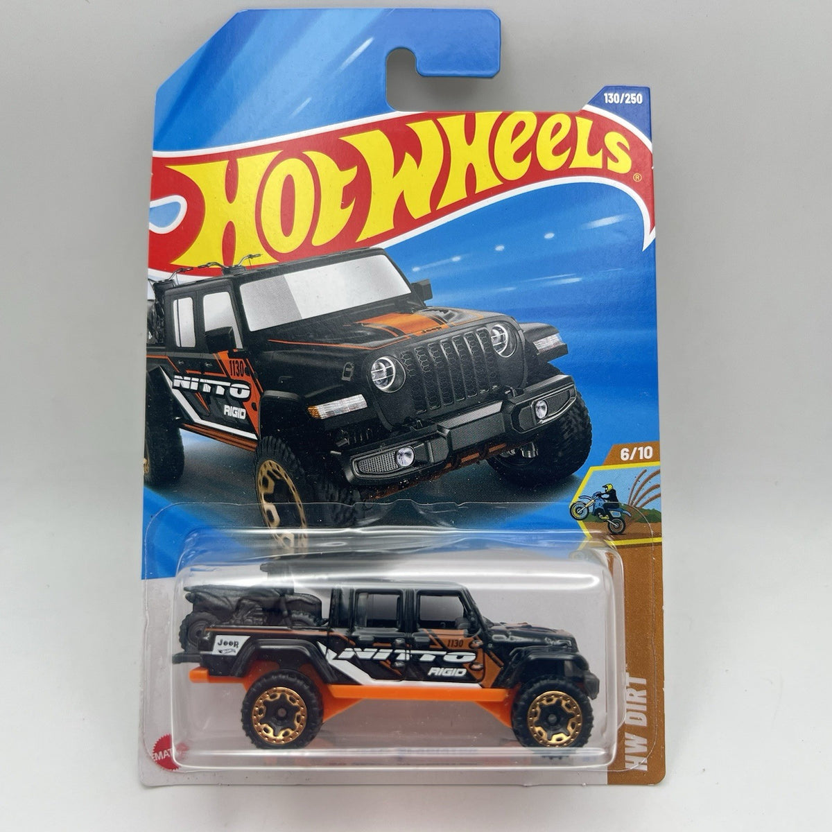 2025 Hot Wheels HW Dirt 6/10 Black Nitto Rigid ‘20 Jeep Gladiator #130 Truck