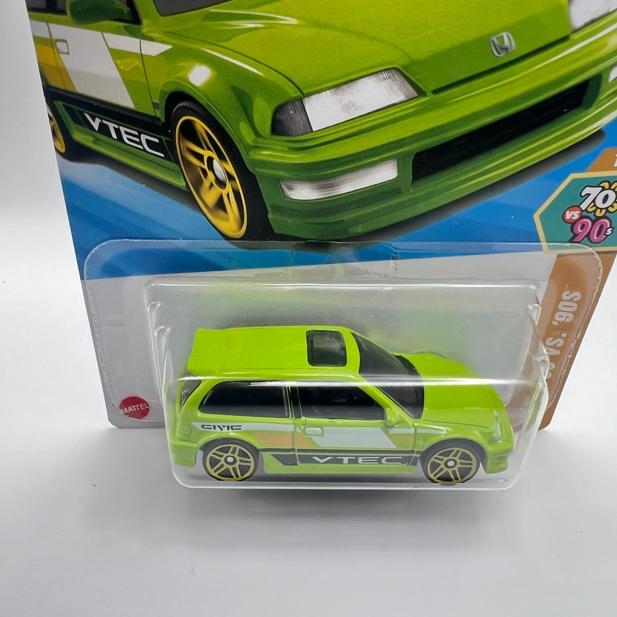 Hot Wheels 2025 '70s vs. '90s #28 Honda Civic EF Green