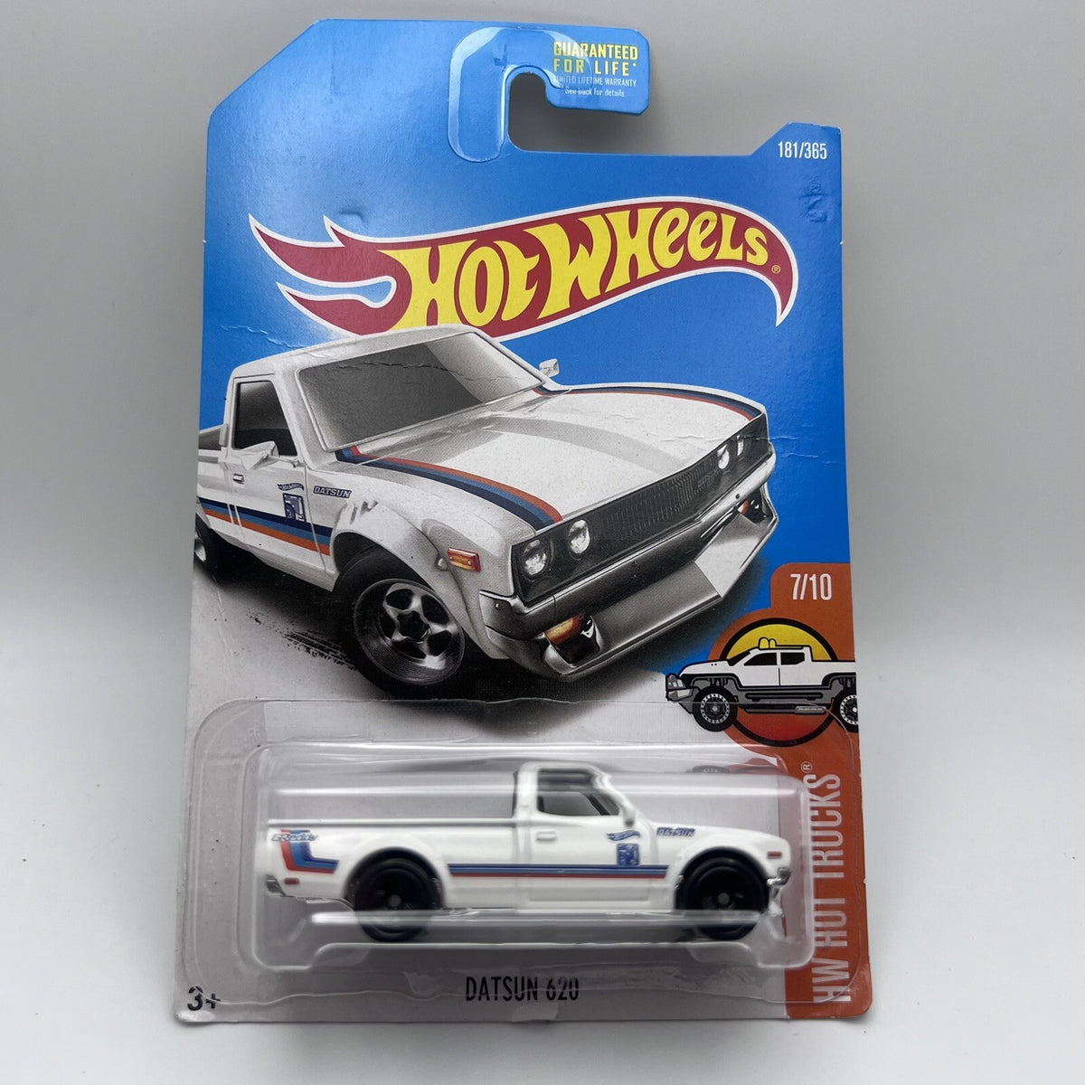 2017 🔥HOT WHEELS🛞 DATSUN 620 7/10 HW HOT TRUCKS WHITE 181/365
