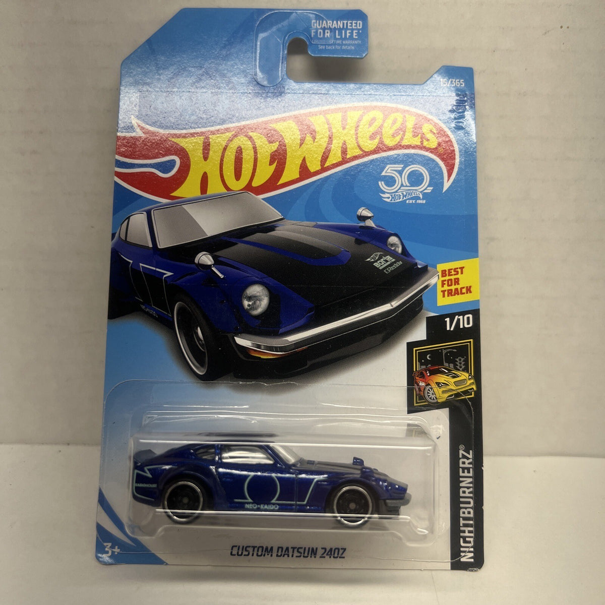 Hot Wheels 2018 Nightburnerz #1/10 #15/365 Custom Datsun 240Z Blue