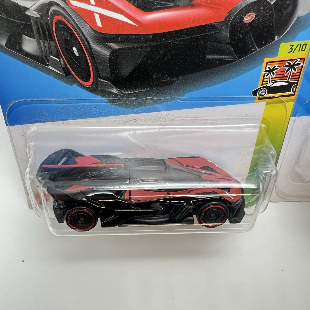 (Set Of 2) Hot Wheels Bugatti Bolide - Red And Blue