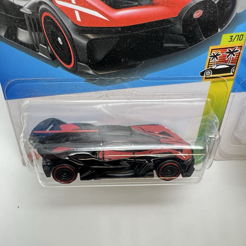 (Set Of 2) Hot Wheels Bugatti Bolide - Red And Blue