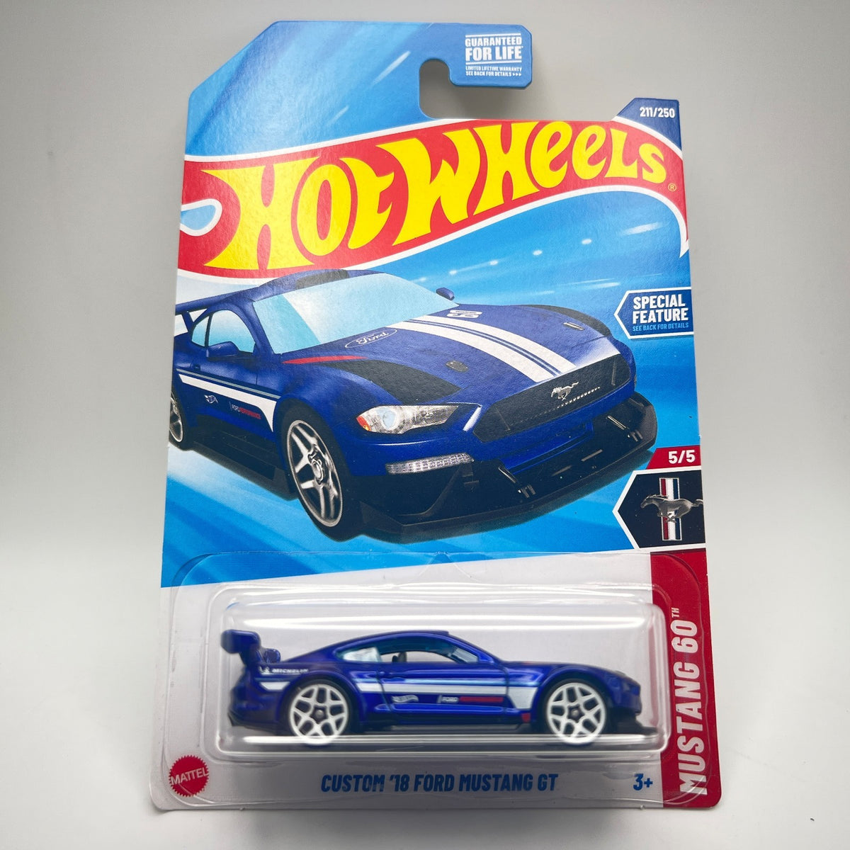 Hot Wheels Custom 18 Ford Mustang GT Blue Mustang 60 5/5 211/250 2024