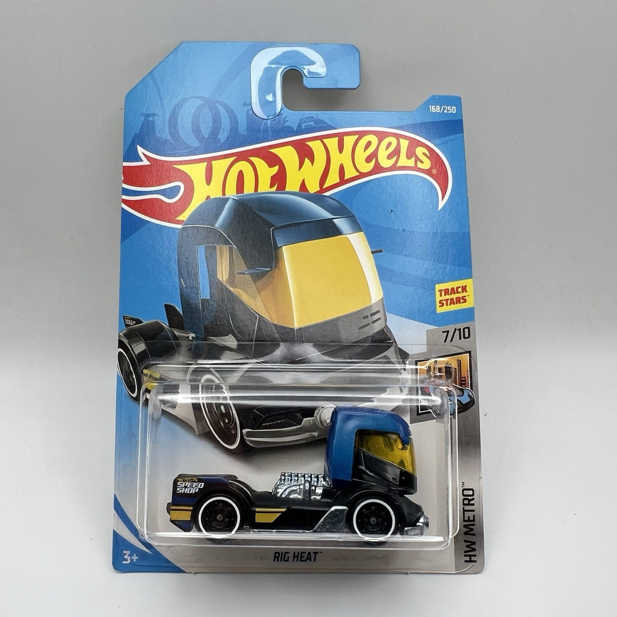 Hot Wheels 2019 #168/250 RIG HEAT black with blue cab