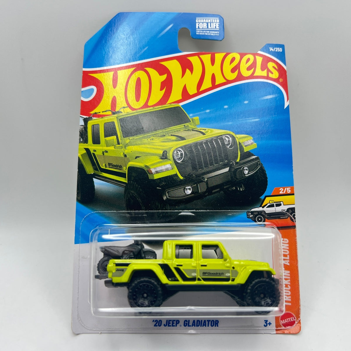 Hot Wheels 20 Jeep Gladiator Truckin Along 2/5 Neon Yellow 14/250 2025