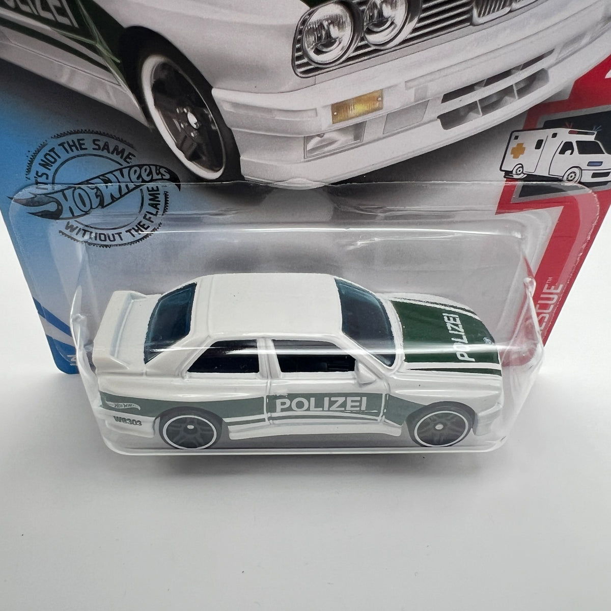 Hot Wheels '92 BMW M3 Polizei White 207/250 HW Rescue 4/10 1:64 Diecast