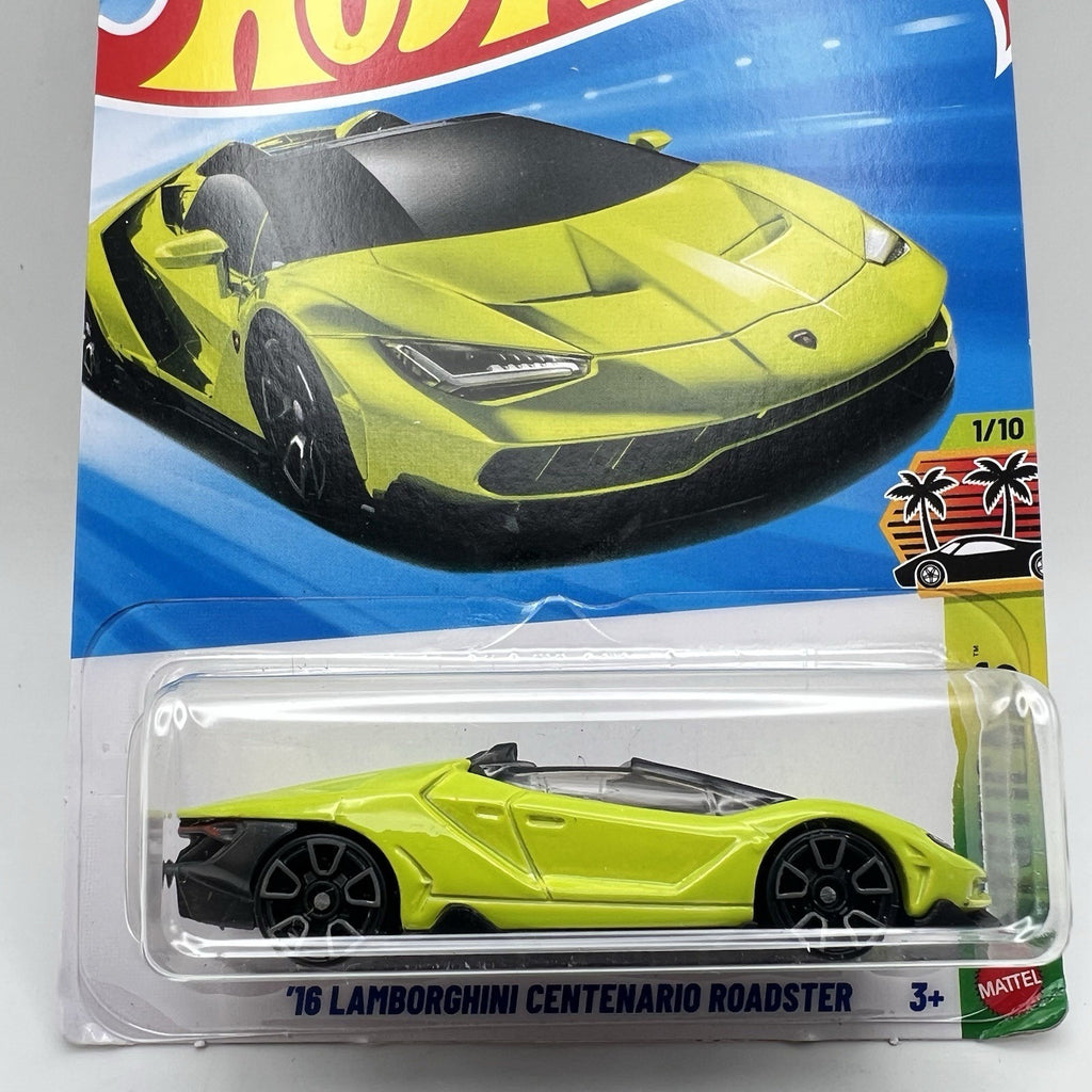 Hot Wheels Mainline 2016 LAMBORGHINI CENTENARIO ROADSTER Case F Green Color