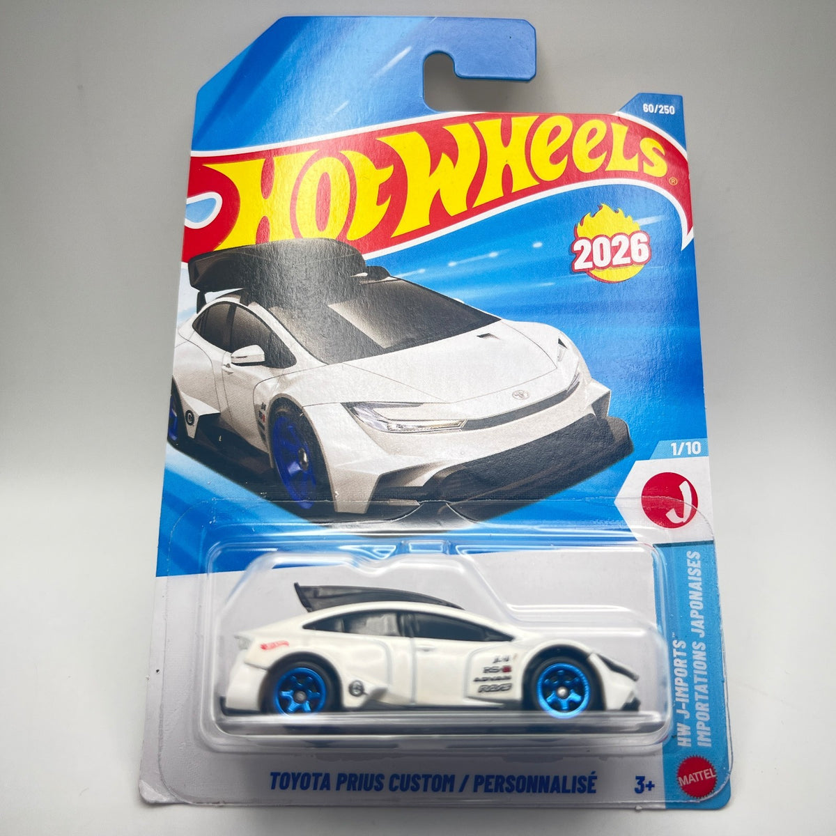 Hot Wheels Toyota Prius Custom White 60/250 HW J-Imports 1/10 Bilingual