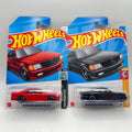 Hot Wheels 89 Mercedes-Benz 560 SEC AMG Lot of 2 Red Modified & Black Turbo