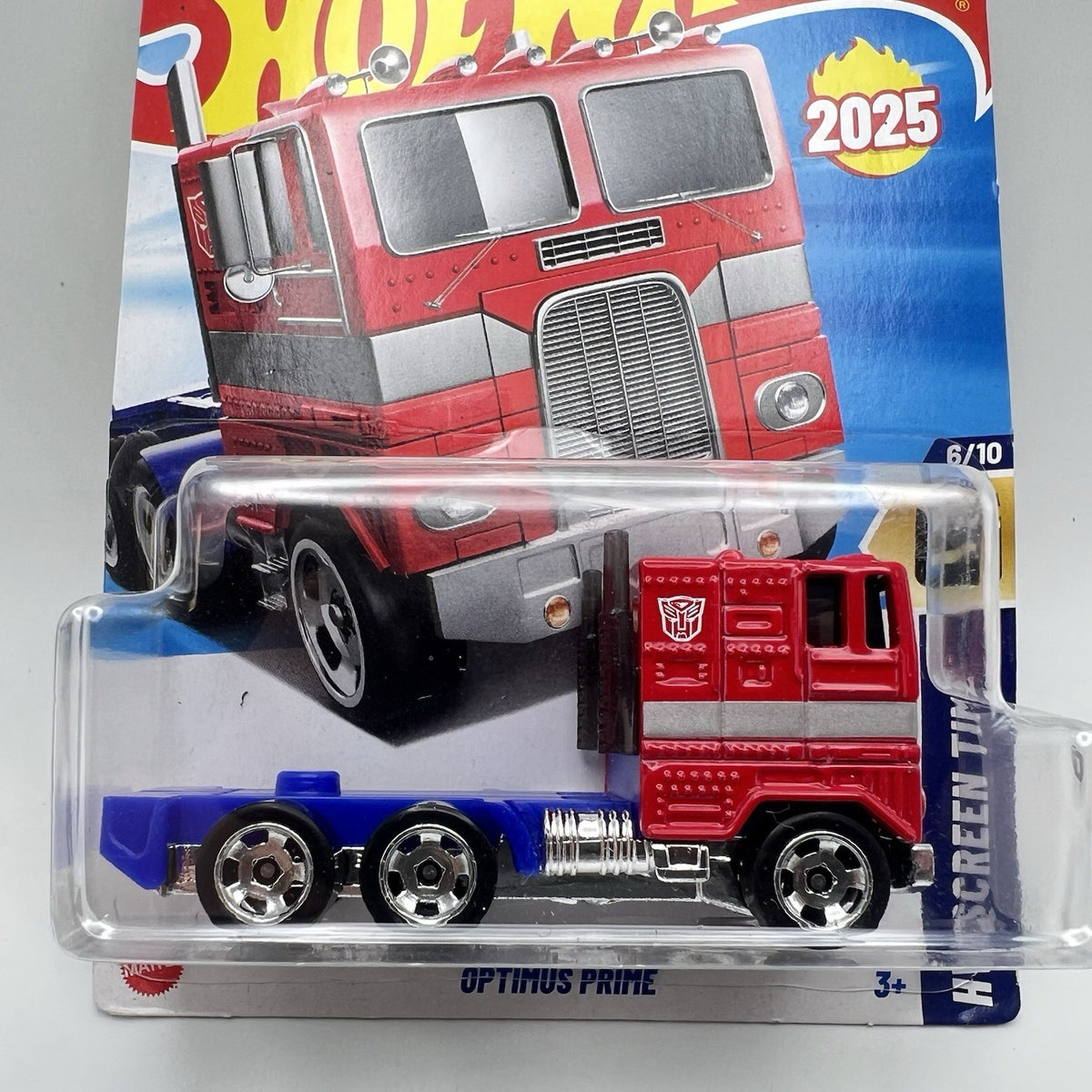 2025 HOT WHEELS F CASE TRANSFORMERS OPTIMUS PRIME RED HW SCREEN TIME 6/10