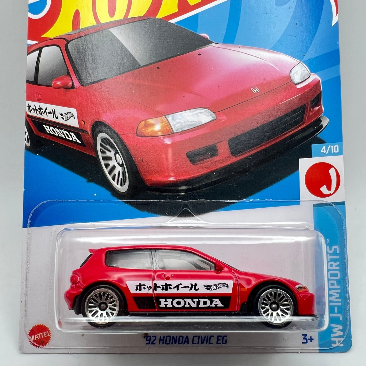 HOT WHEELS 2024 '92 HONDA CIVIC EG RED 95/250 HTC43 HW J-IMPORTS ASADA DESIGN