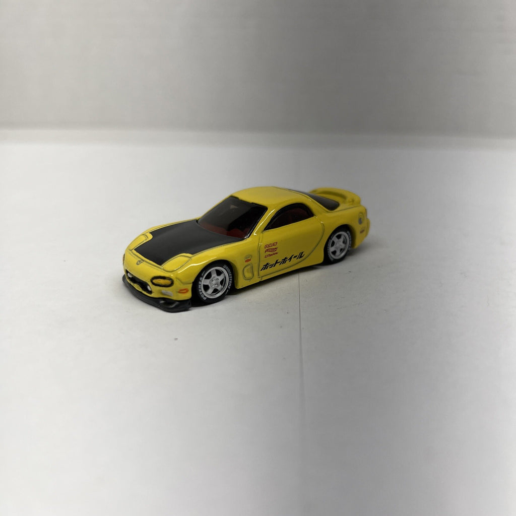2018 Hot Wheels '95 Mazda RX-7 Yellow Nightburnerz Custom With Real Riders