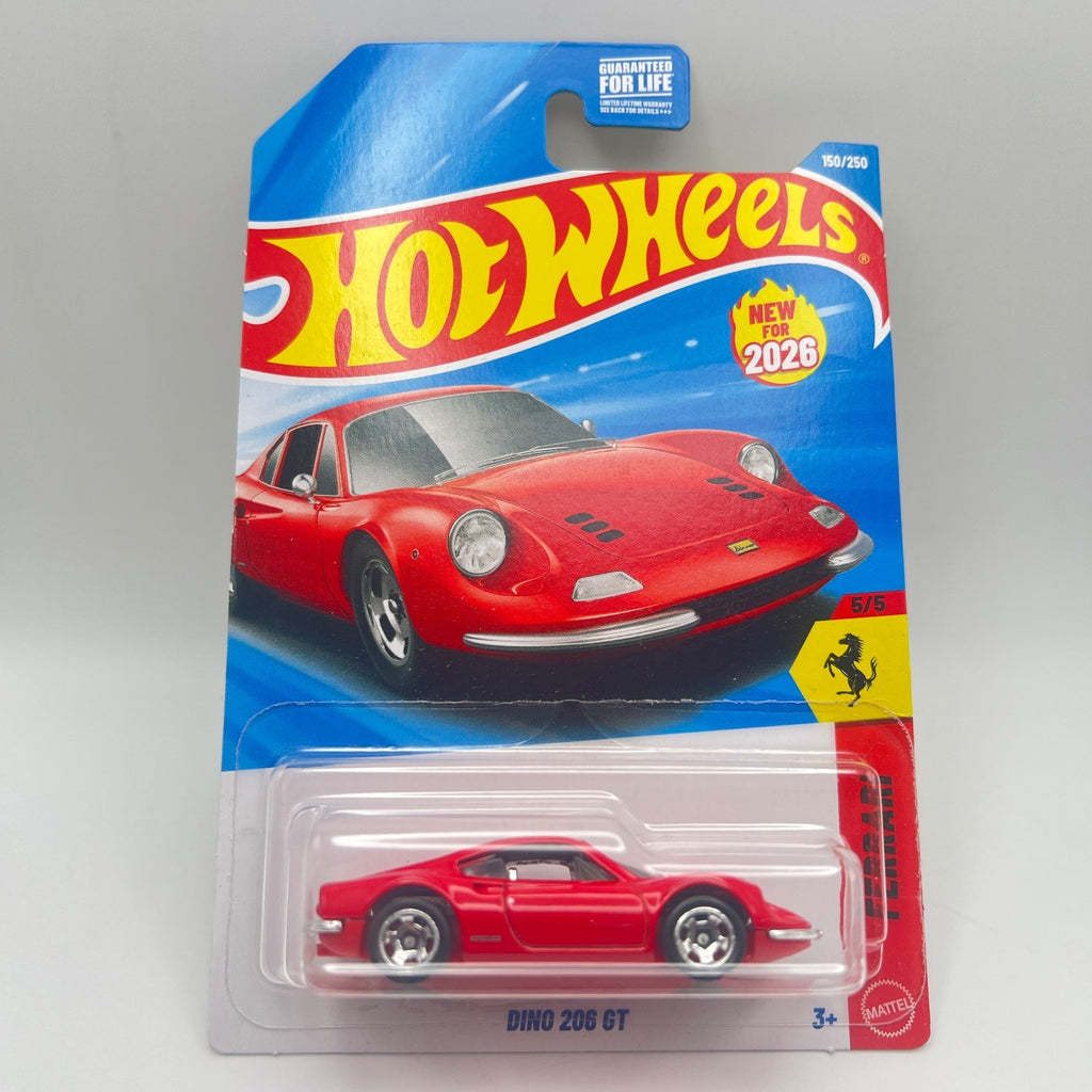 Hot Wheels Ferrari Dino 206 GT Red Diecast Car 1:64 2026