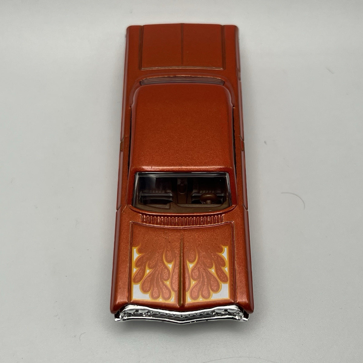 '64 Impala Hot Wheels 2024 Flames Series Metalflake Orange RSW Rims 1:64 Loose