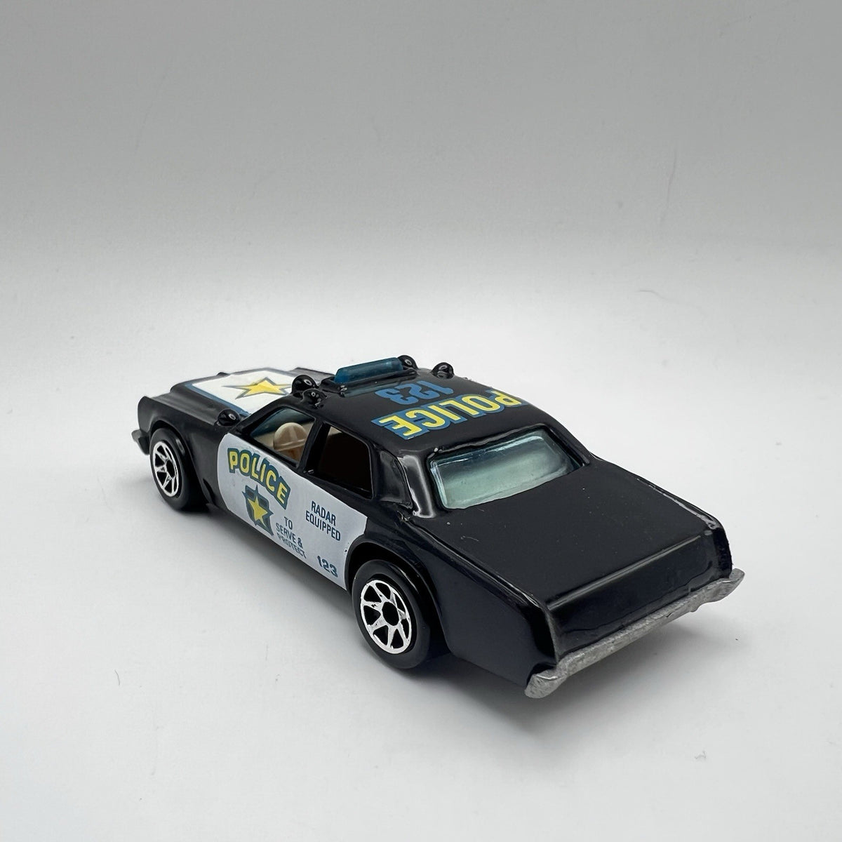 1977 Hot Wheels Police Car Emergency Squad Black & White 1:64 DIECAST Toy Car