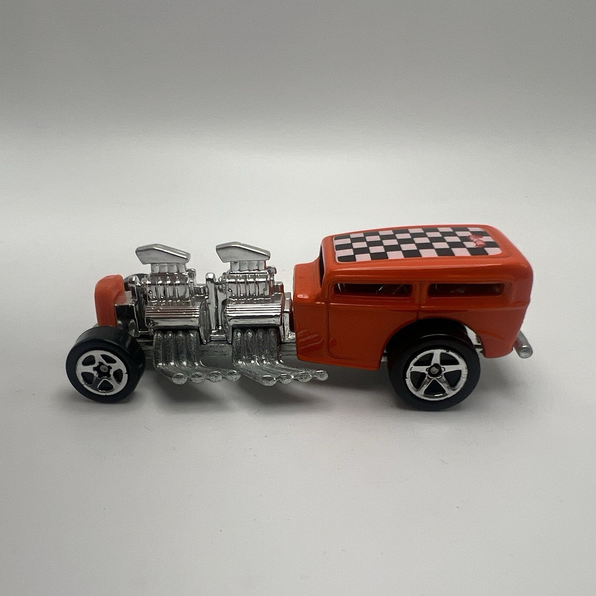 Vintage Hot Wheels Loose Car 1996 Way 2 Fast Orange Checkered Thailand