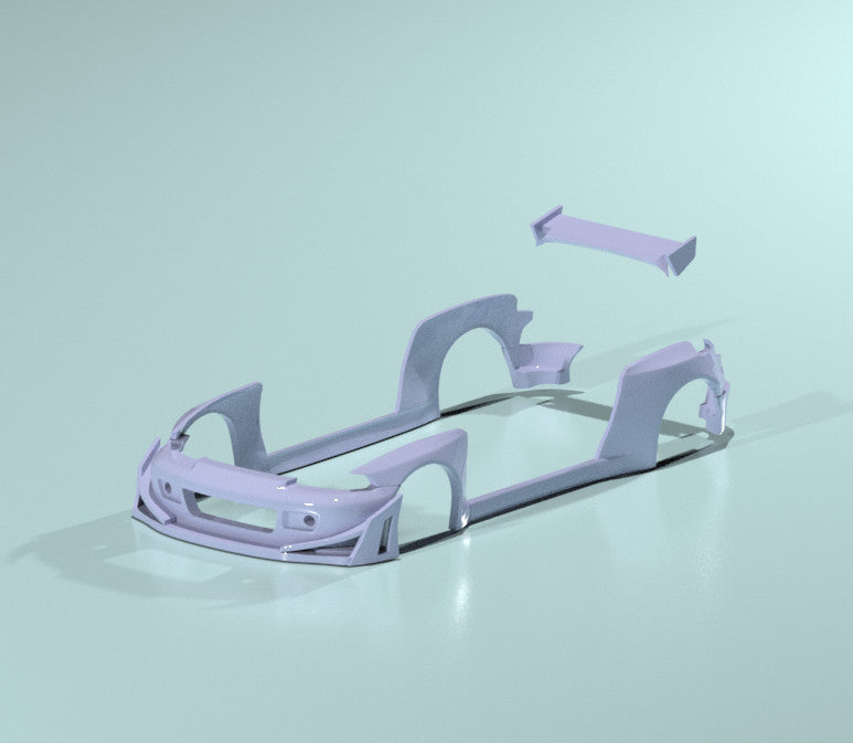 Pandem Style Wide Body Kit for Hot Wheels Honda Civic EG Hatchback - Resin